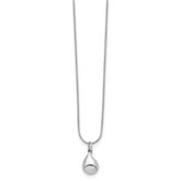 Sophia Jewelers White Ice Sterling Silver Diamond Teardrop Necklace with Extender